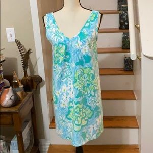 Lilly Pulitzer Calissa Dress Sz 2 Lagoon Green Wav